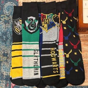 Warner Bros. Hogwarts House Socks - Black, Green, Gray, Red, Yellow